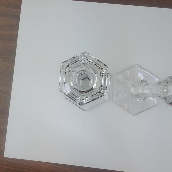 Vintage Val St. Lambert Crystal Gardenia 9" Candlesticks - Picture 6 of 11